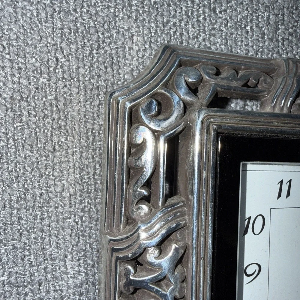 Brighton Silver Plated Tango Square Desk Clock No Battery Travel 4